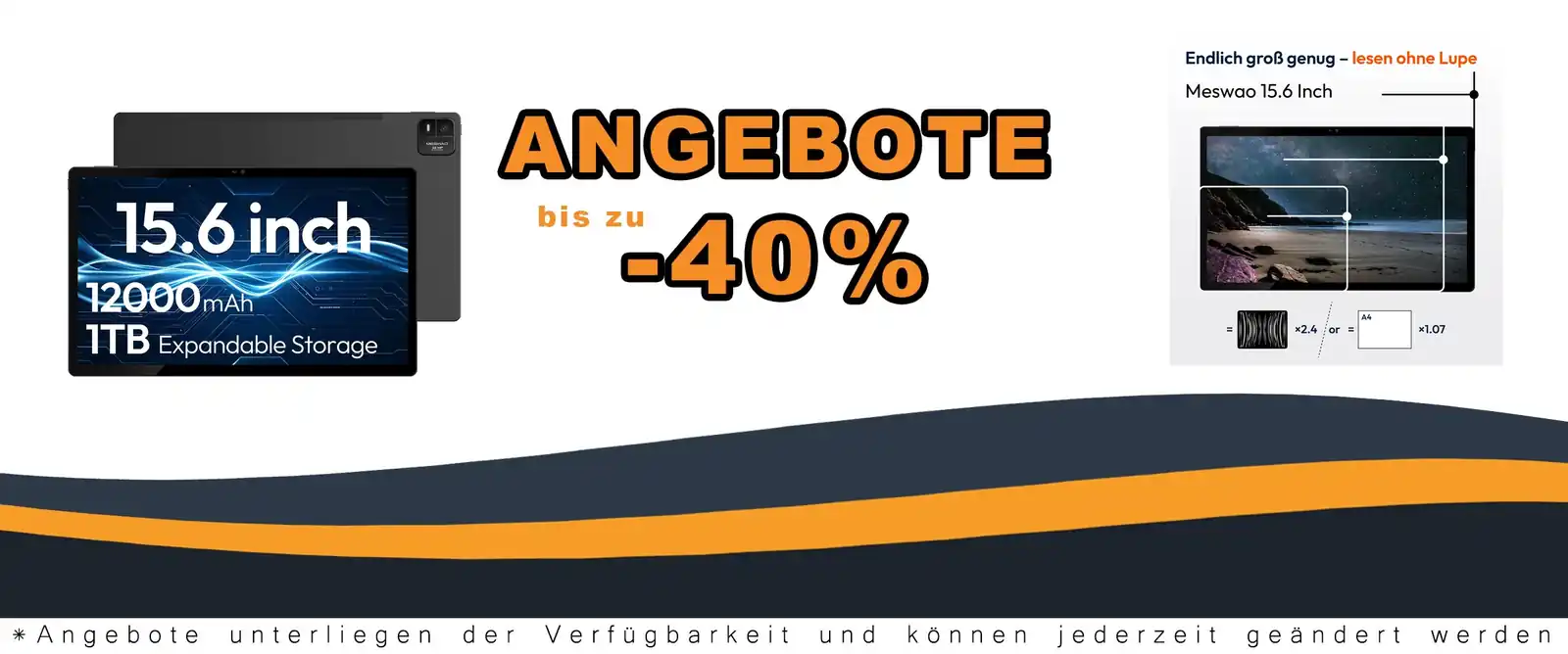 15,6-Zoll-Tablet mit IPS-Display und 128GB Speicher