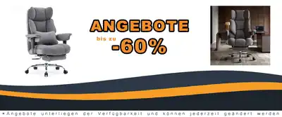 Efomao OfficestuhlFabric 200-kg Tragwirkung - Bequemer mit Lumbarkissen & Fußstütze