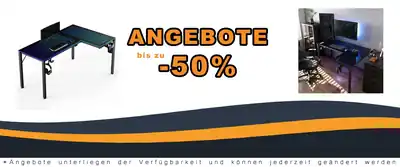 Ergonomische Glass-Tisch Eureka - LED, RGB, Gaming, Musik-Synchronisation
