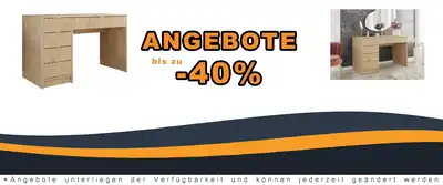 Mirjan24 Tireno Schreibtisch mit 5 Schubladen - Computer- und Lernstation