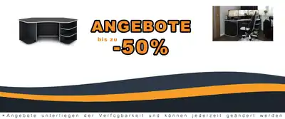 Thanatos Anthrazit Schreibtisch mit Weißrand - 198x76x85 cm Storage Corner Desk